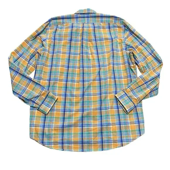 Ralph Lauren Button Front Pocket Plaid Shirt 100% Cotton Orange Mens Size XXL - Picture 9 of 10
